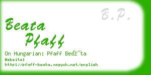 beata pfaff business card